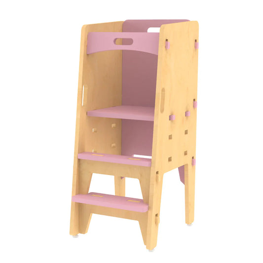 Yellow Lychee Wooden Kitchen Tower - Pink