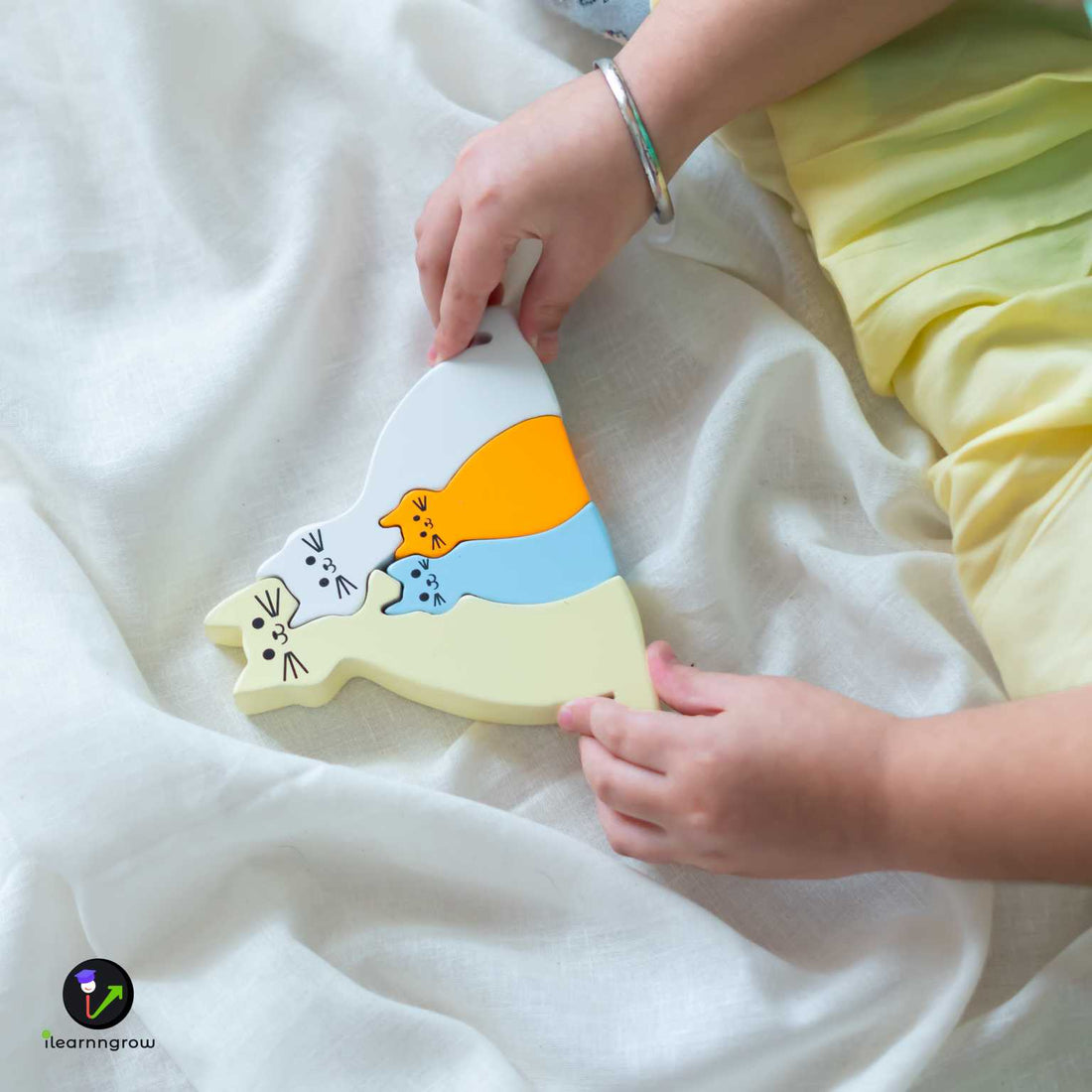 Cat Animal Wooden Puzzle Toy