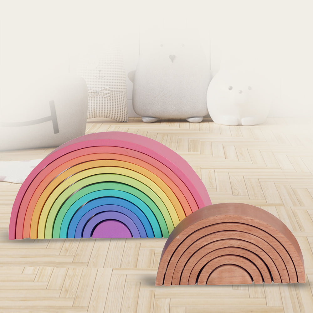 Wooden Rainbow Stacker for Kids