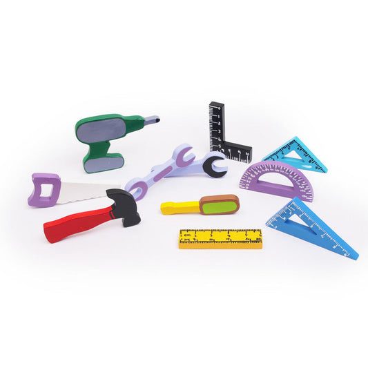 Wooden Carpenter Tool - Set of 11 Pieces