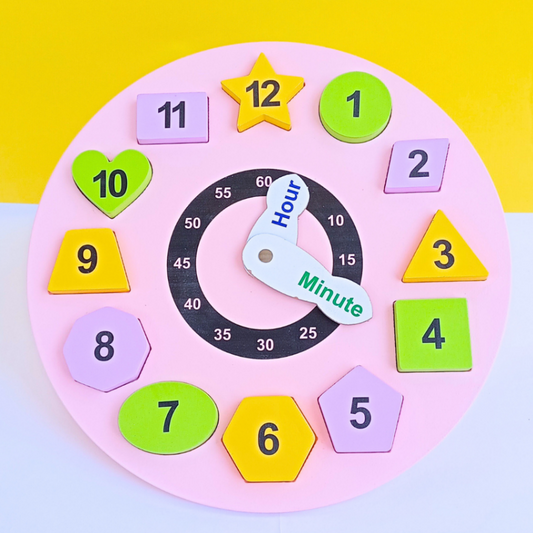 Wooden Puzzle Clock  - (12 Different Shapes)