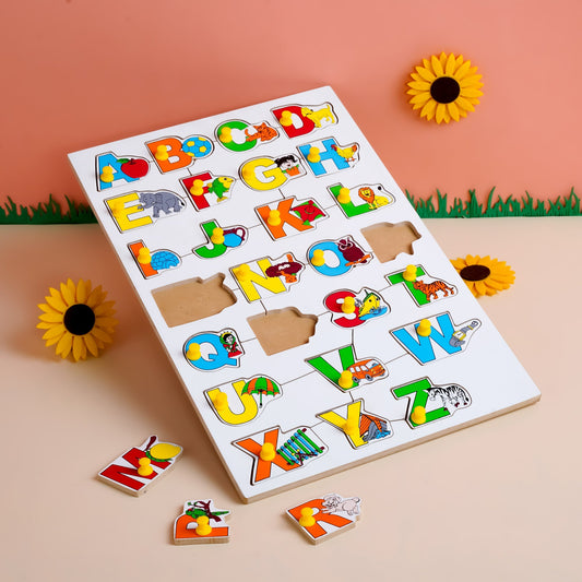 Wooden Picture Educational Board for Kids - Alphabet Puzzle