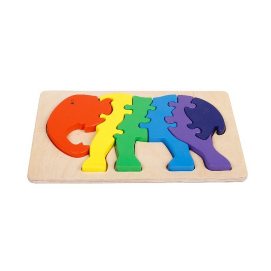 Wooden Elephant Puzzle Tray