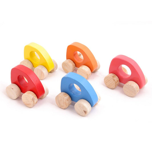 Wooden Small Push Toy Nano Car - Set of 5 pcs