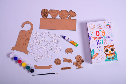 Superhero DIY Name Plate and Door Knob Kit for Kids | Creative Room Decor | Ages 6+