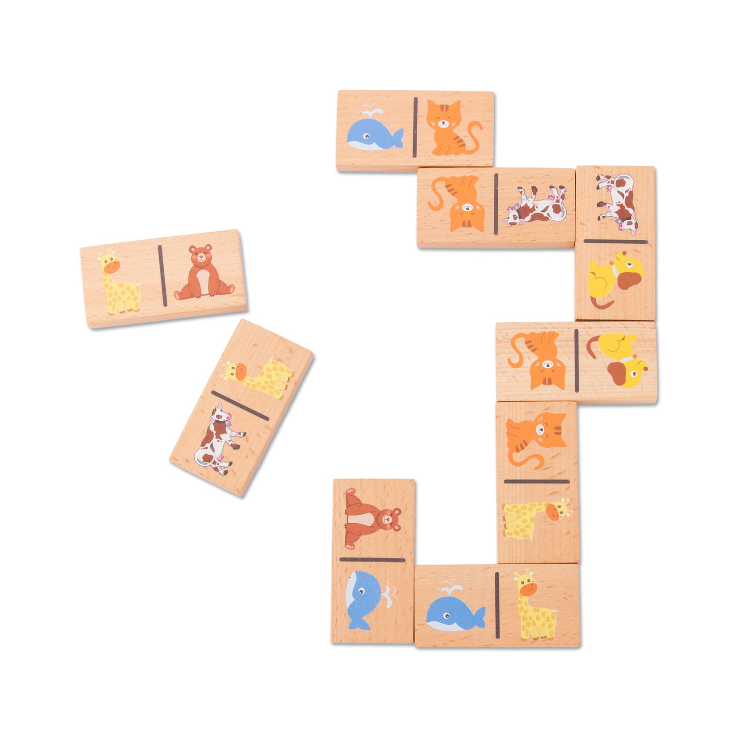 Wooden Animals Puzzle - Set of 12 Blocks