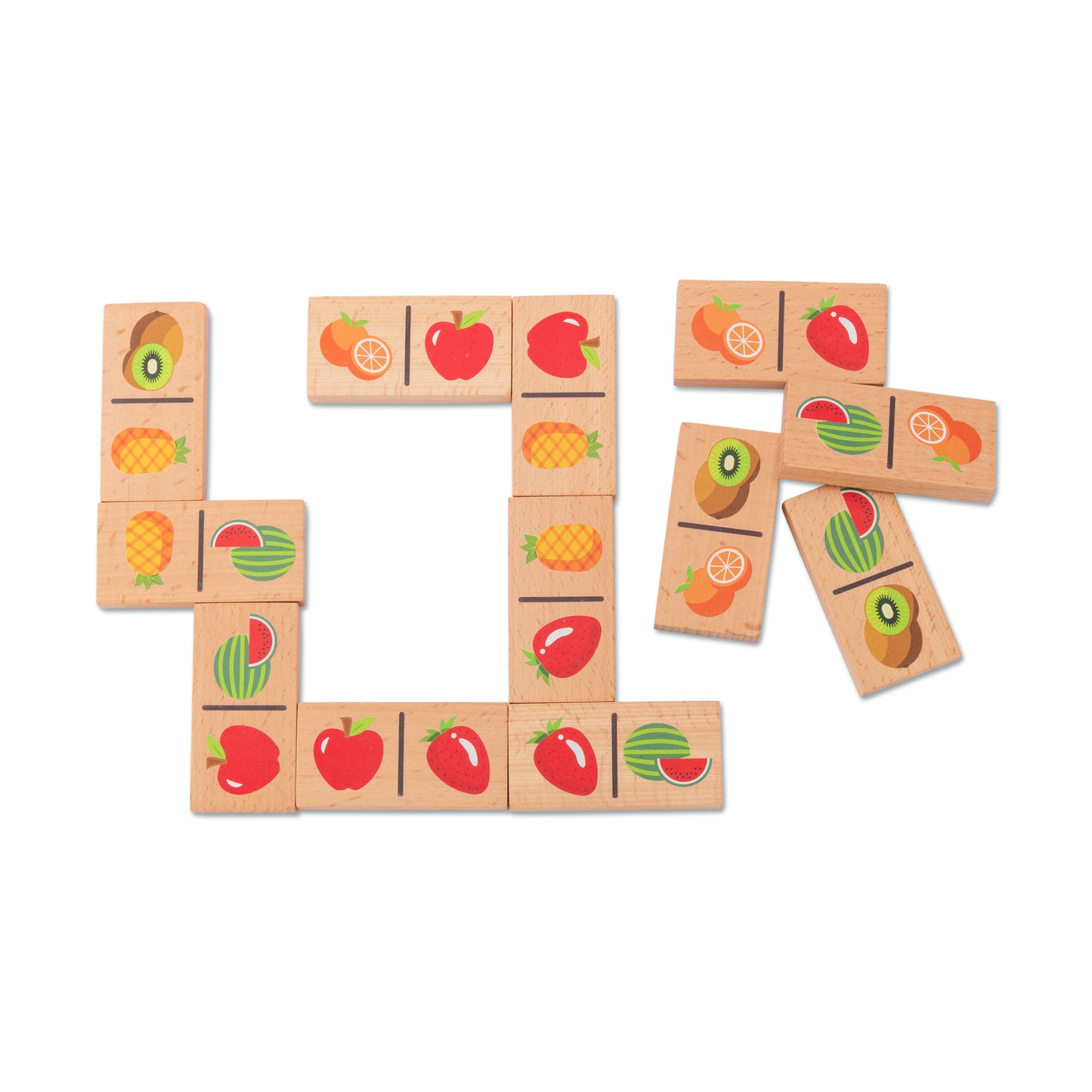 Wooden Fruit Puzzle - Set of 12 Blocks