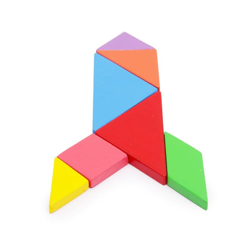 Magnetic Wooden Tangram Puzzle - Set of 7 Pieces