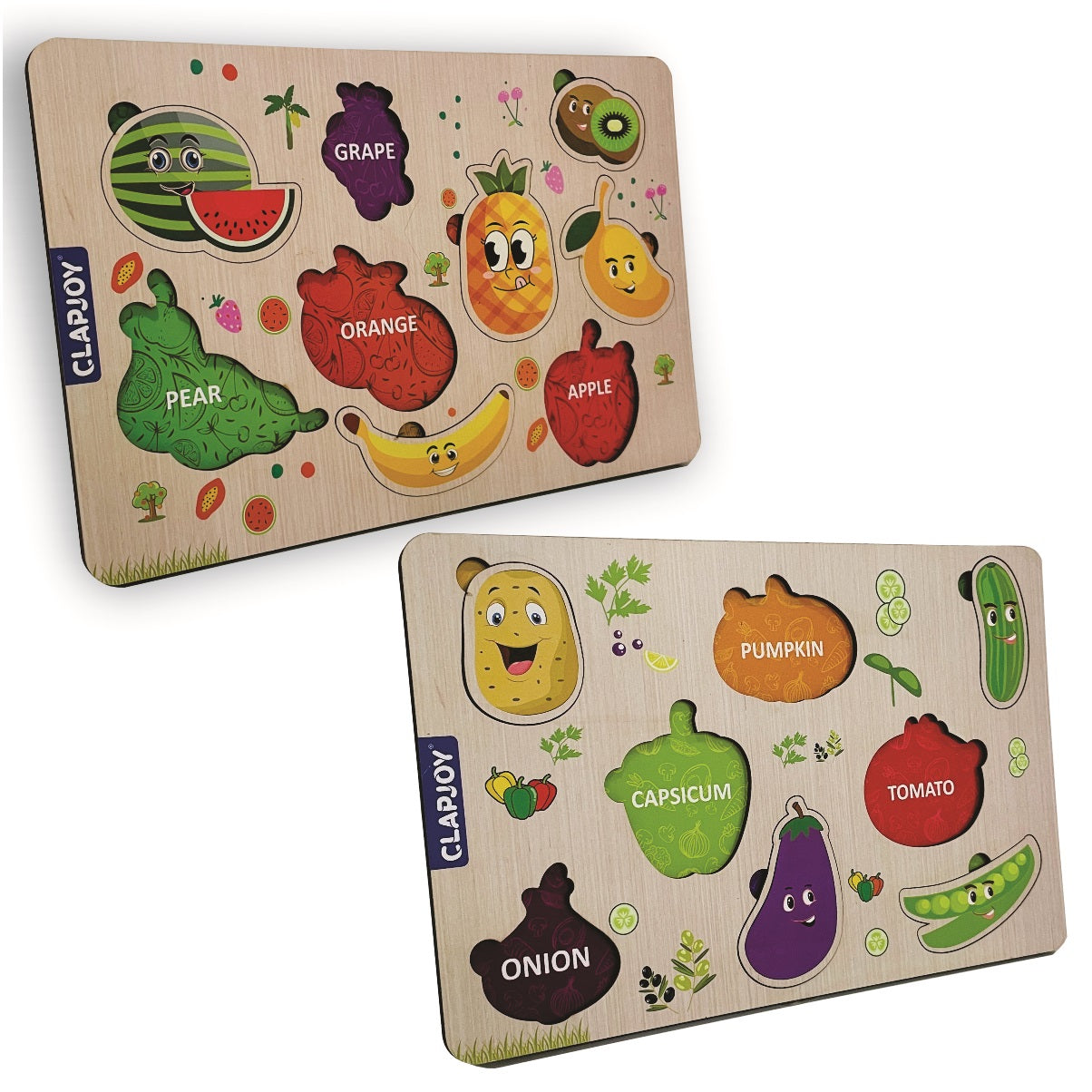 SkilloToys wooden learning board combo arranged neatly, showcasing educational variety