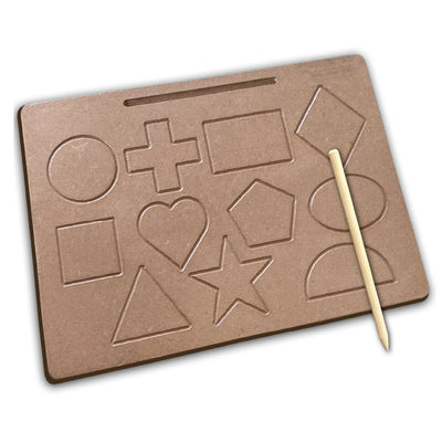 Wooden Geometric Shapes Tracing Board