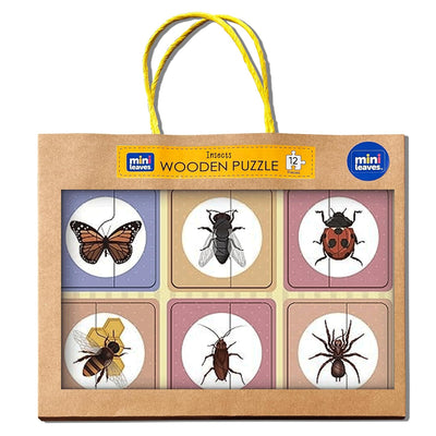 Wooden 2 Piece Insects Puzzle