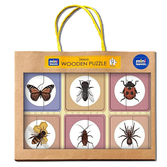 Wooden 2 Piece Insects Puzzle