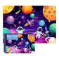 A child-friendly 35-piece jigsaw puzzle featuring a vibrant space theme with planets, stars, and rockets.