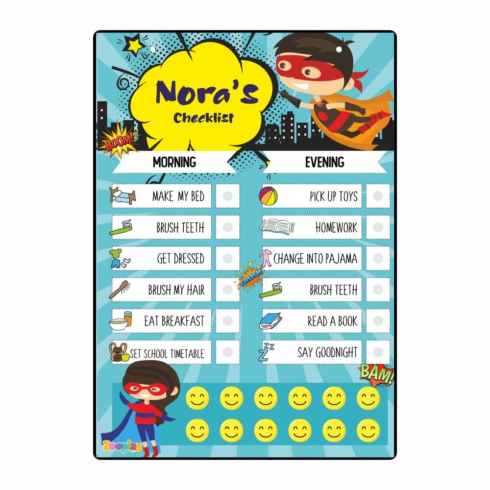 Personalised Daily Reward Chart for kids with day and night chores