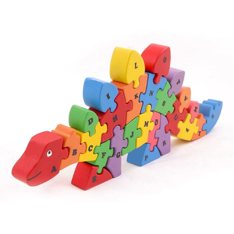 Wooden Dinosaur A to Z Puzzle Playset
