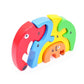 Wooden Elephant Family Puzzle Stacking Toy