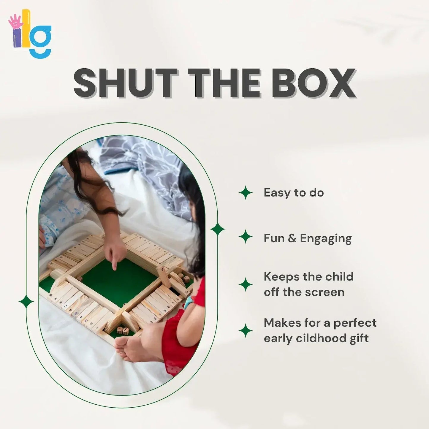 shut the box wooden dice game math strategy - product view 21