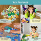Packaging of the 35-piece Construction Zone puzzle highlighting age group and benefits