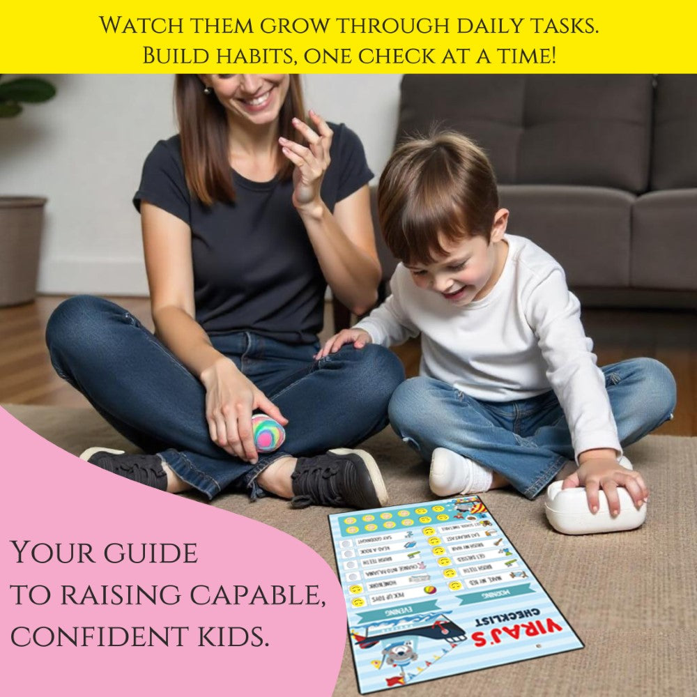 Durable MDF wooden activity board designed as a daily reward chart for young children's routines.