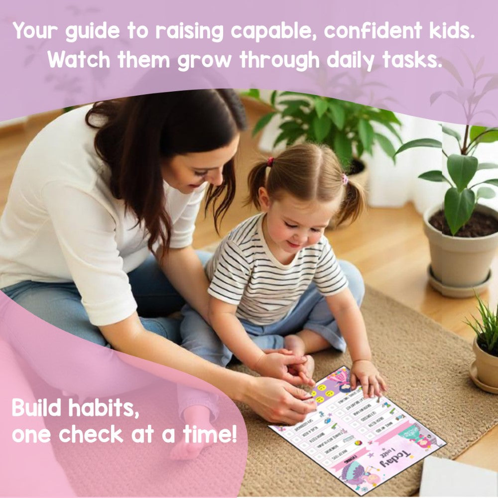 Educational daily routine chart for toddlers and young children, made from MDF wood
