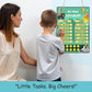 Reusable chore chart with 12 wooden smiley cutouts for positive reinforcement
