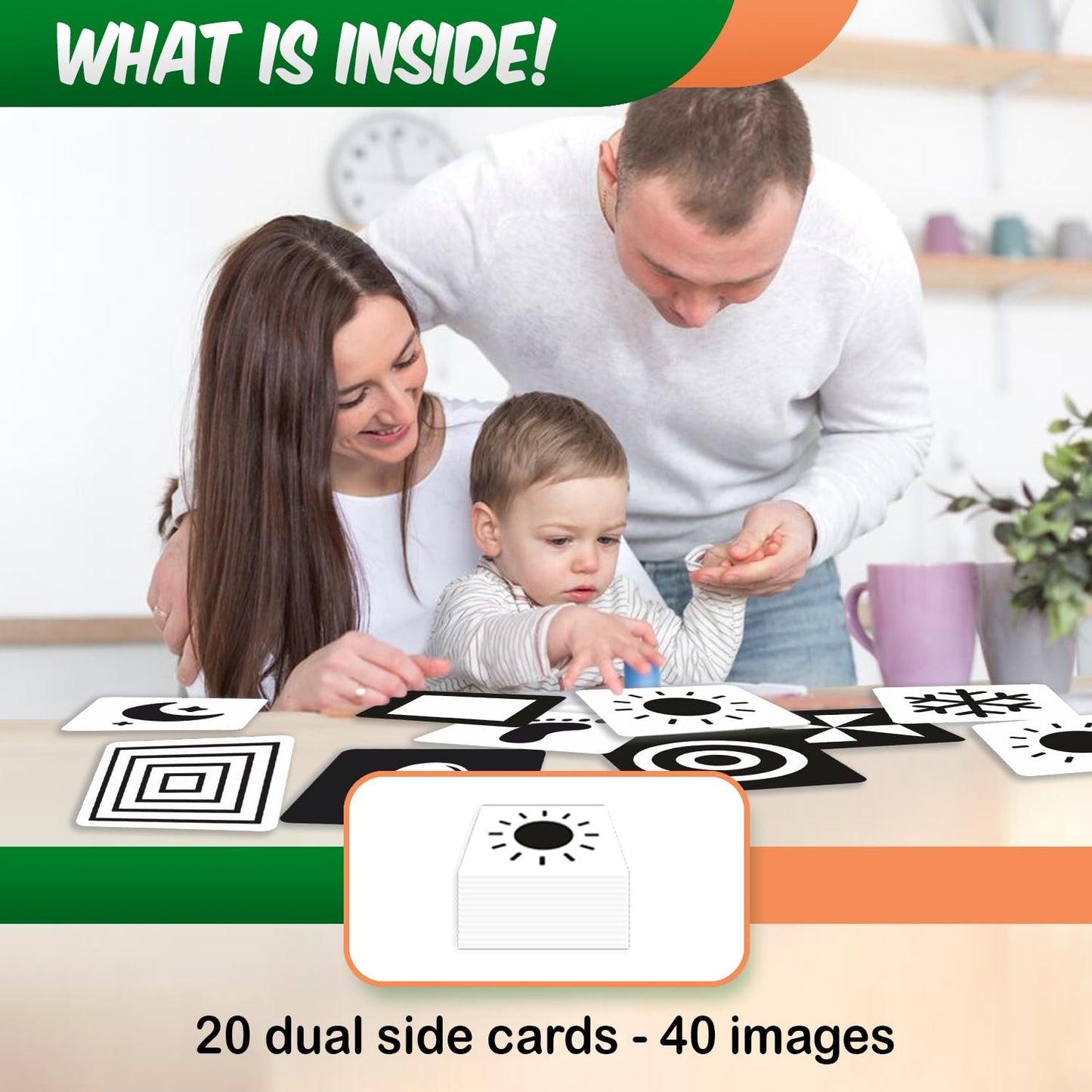 Black and White Flash Cards for New Born Babies