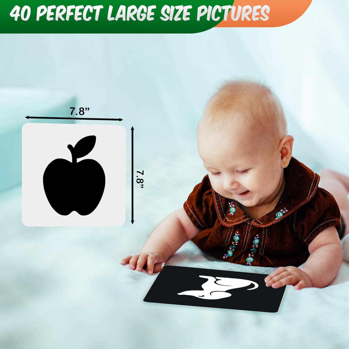 Black and White Flash Cards for New Born Babies