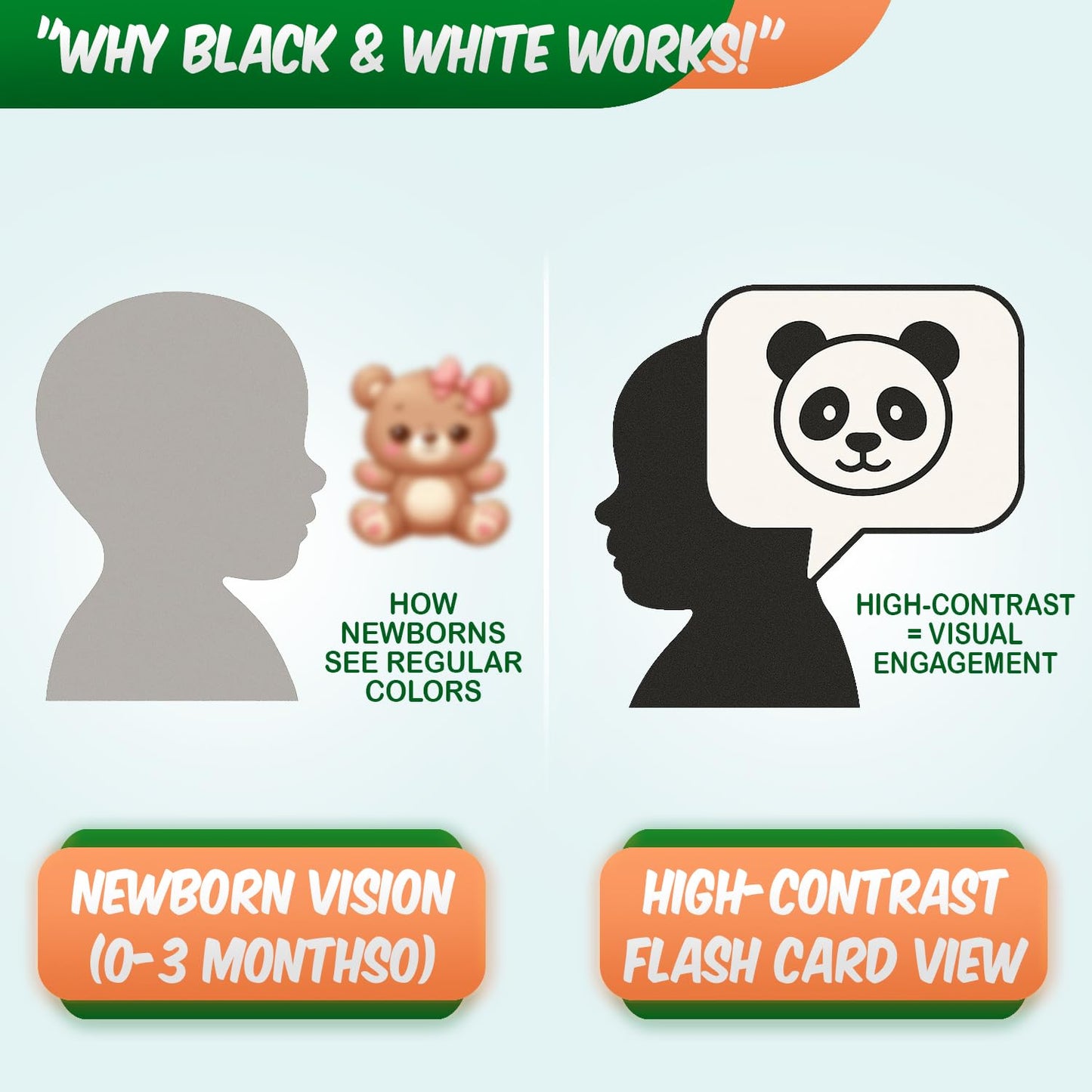 Black and White Flash Cards for New Born Babies