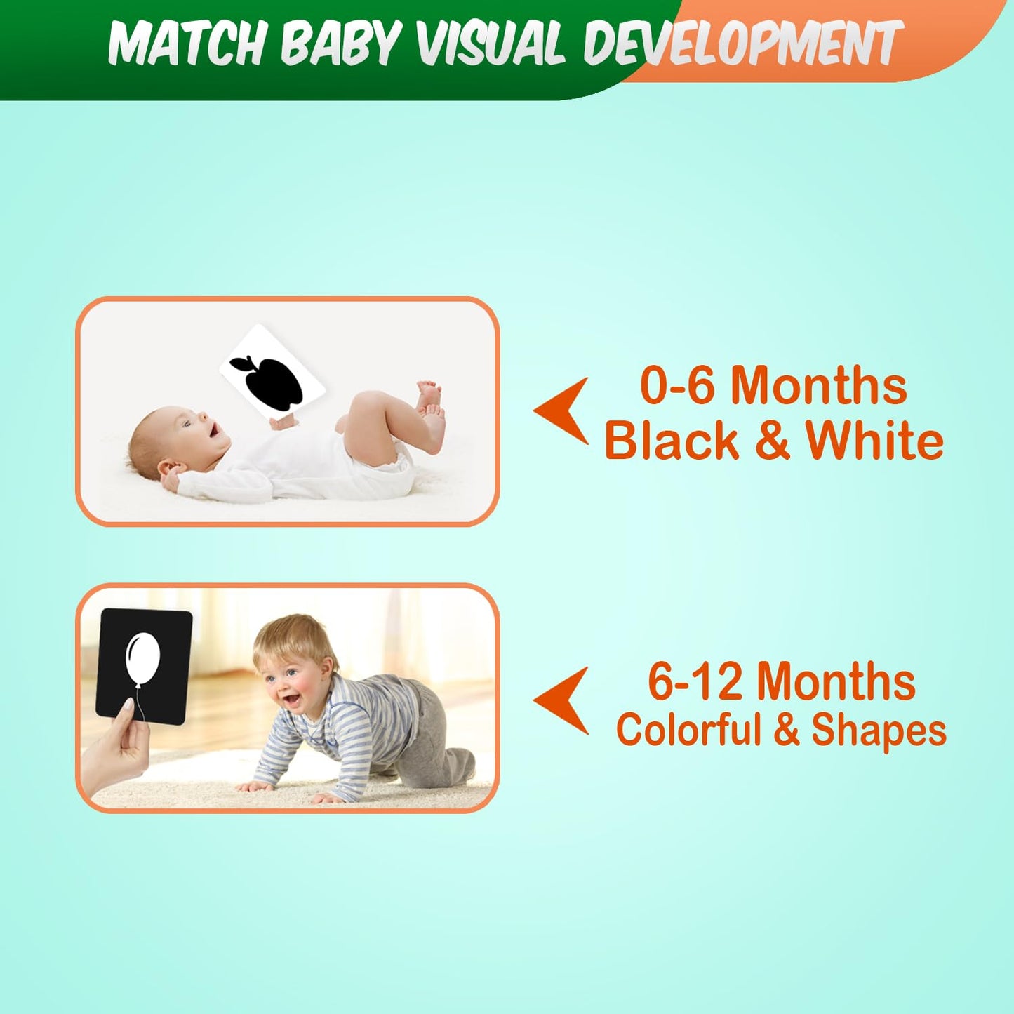 Black and White Flash Cards for New Born Babies
