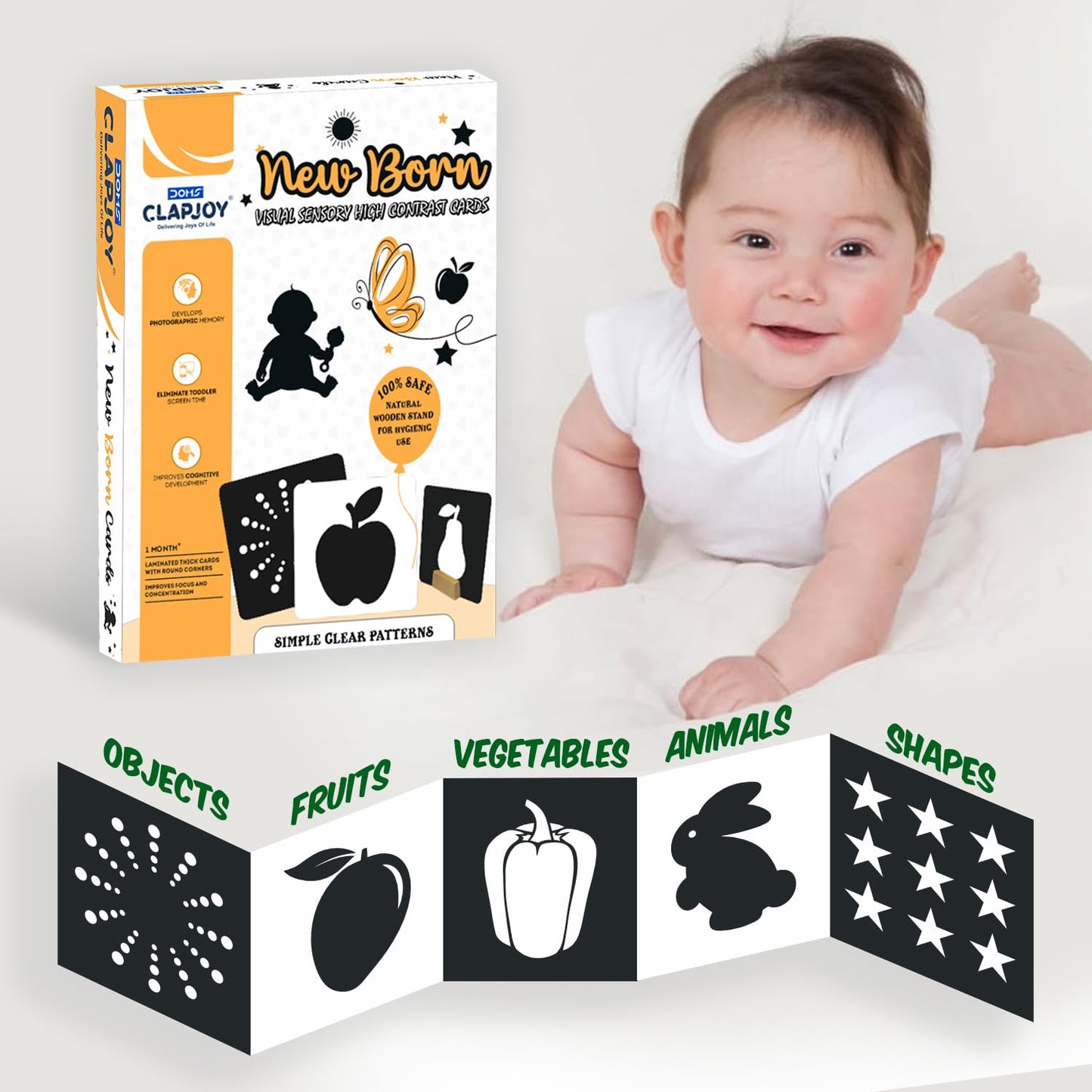 Black and White Flash Cards for New Born Babies