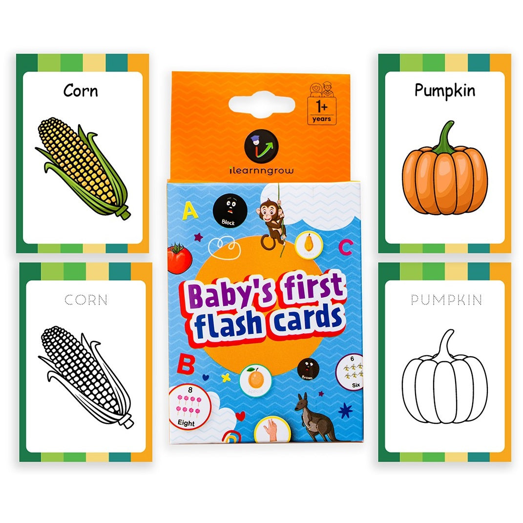 Baby's First Vegetables Flashcards (28 Cards with Sketch Pen)