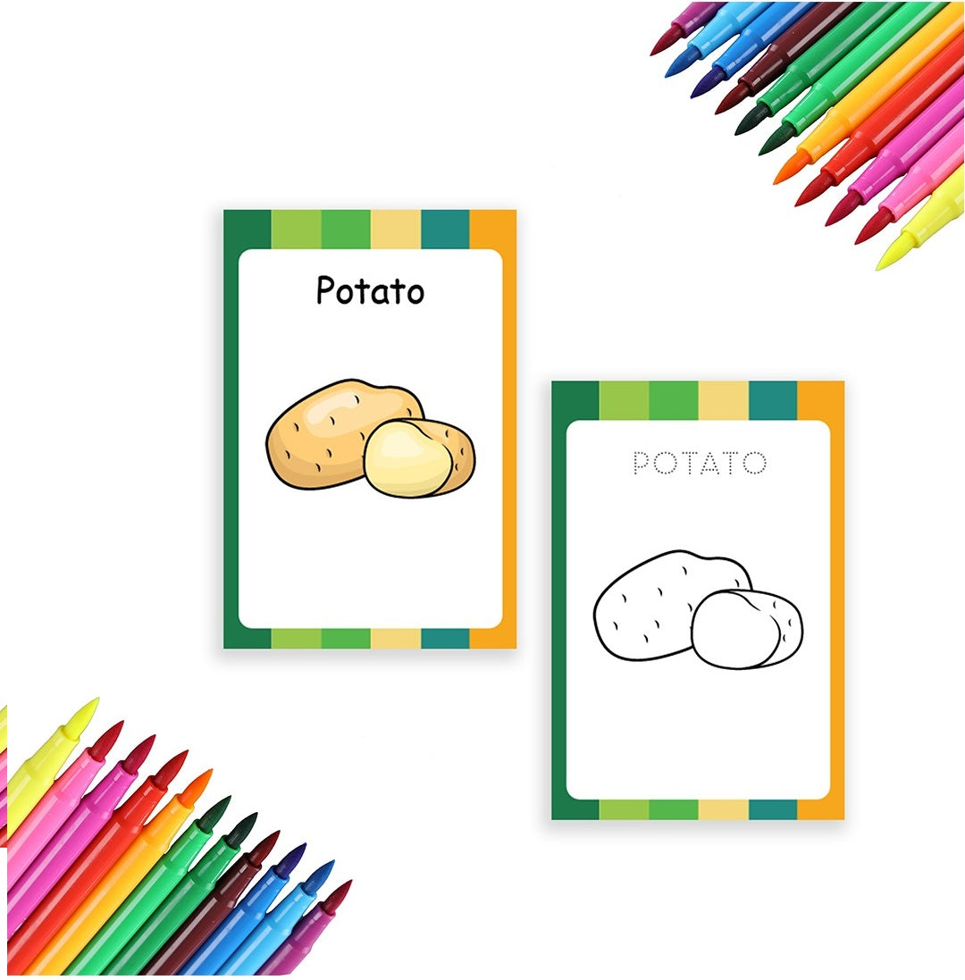 Baby's First Vegetables Flashcards (28 Cards with Sketch Pen)