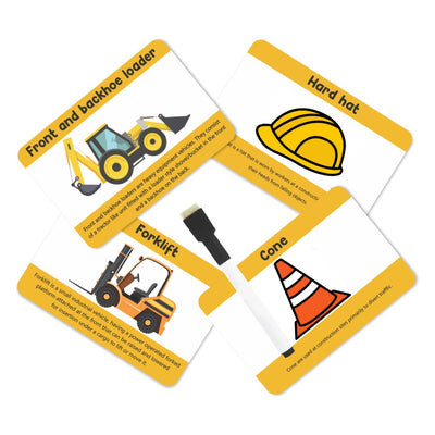 Construction Tools and Vehicles Flash Cards - Pack of 20