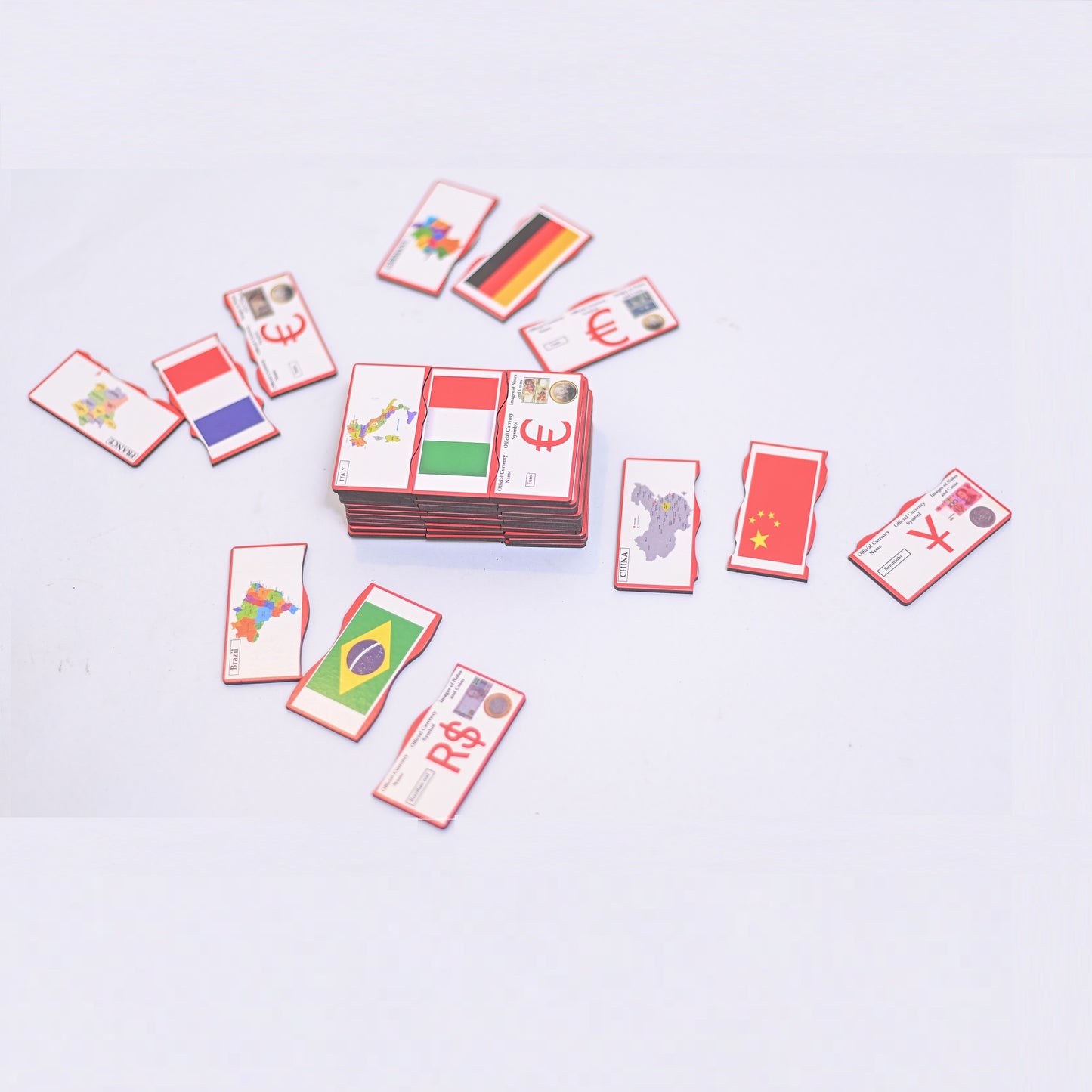 Countries, Flag and Currencies puzzle Learning Board
