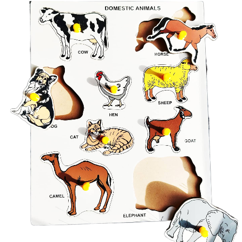 Domestic Animals Learning Peg Puzzle