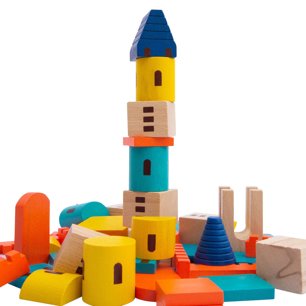 The Builder Wooden Toy Blocks - Set of 24 PCS
