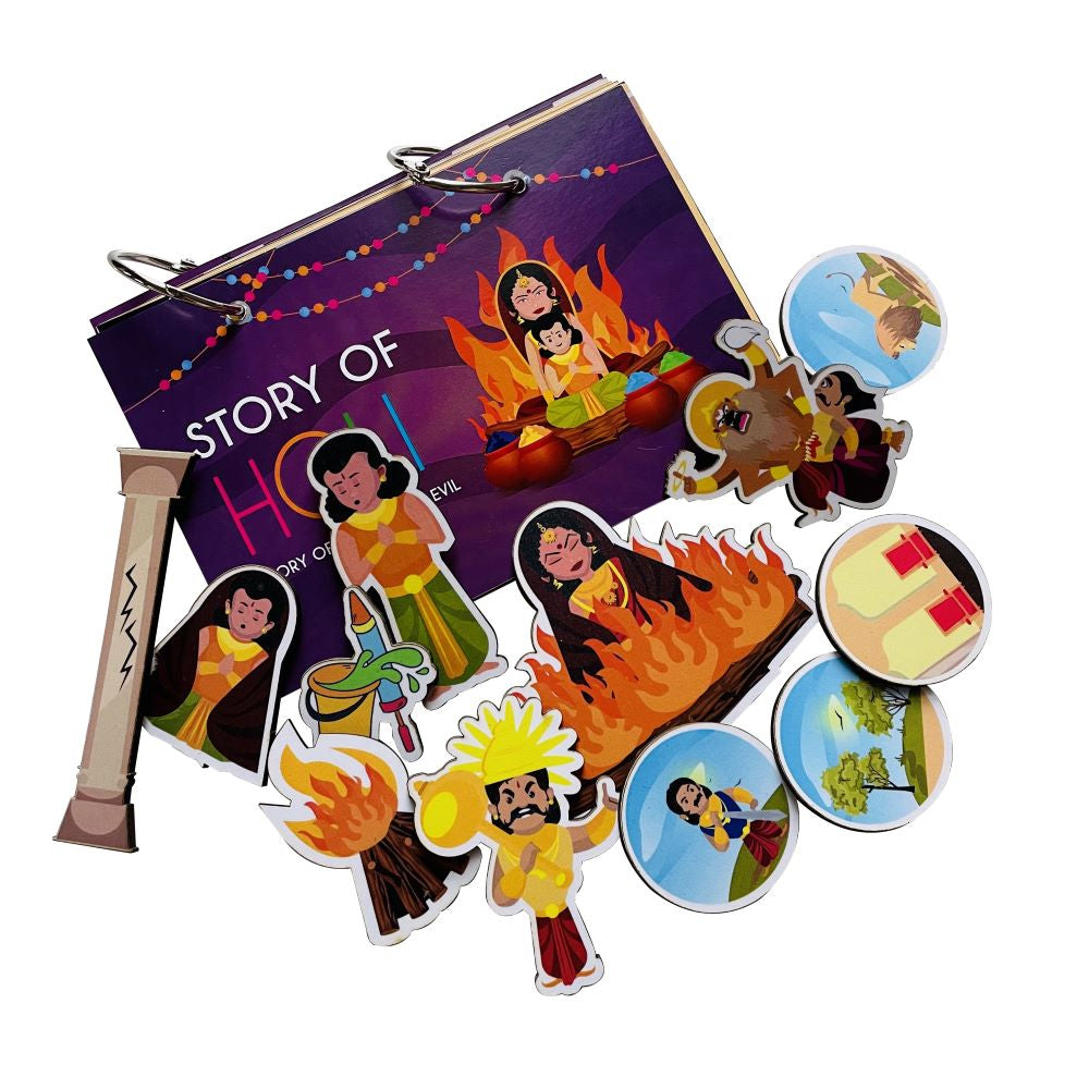 Buy The Story of Holi and Learning Activity For Kids SkilloToys.com- Wooden Cutouts