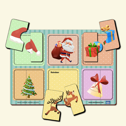 Wooden 2 Piece Christmas Puzzle