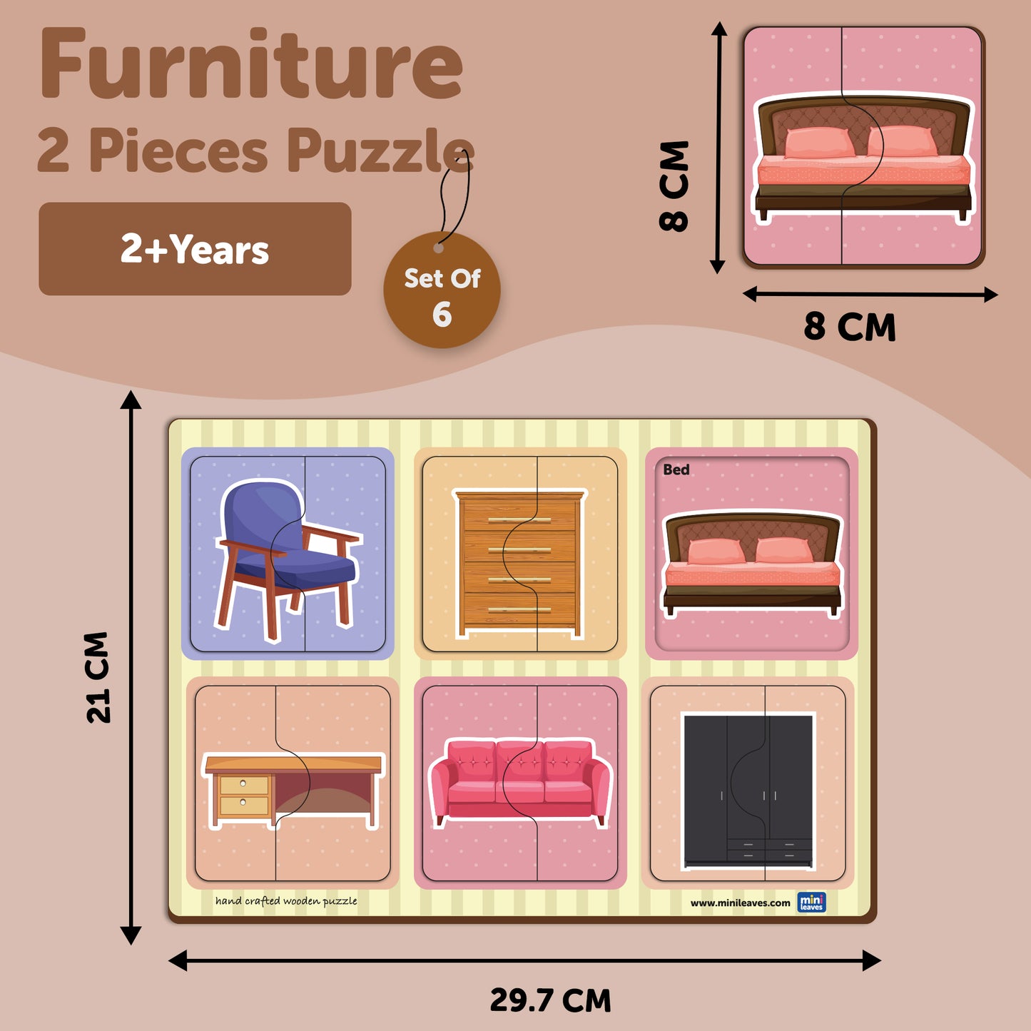 Wooden 2 Piece Furniture Puzzle