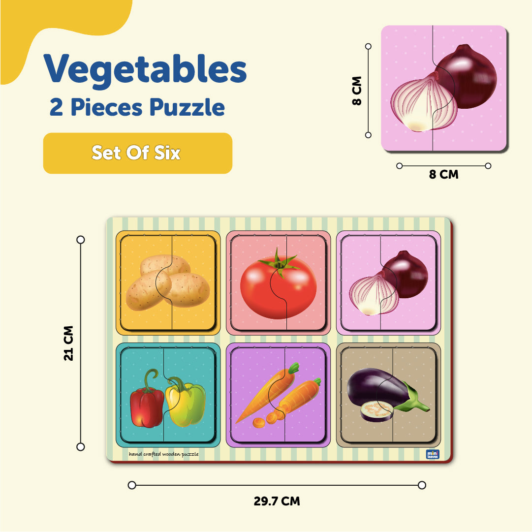 Wooden 2 Piece My Vegetables Puzzle