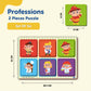 Wooden 2 Piece Professions Puzzle