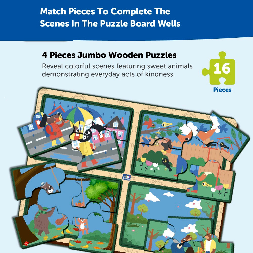 Wooden 4 Piece Act Of Kindness Puzzle