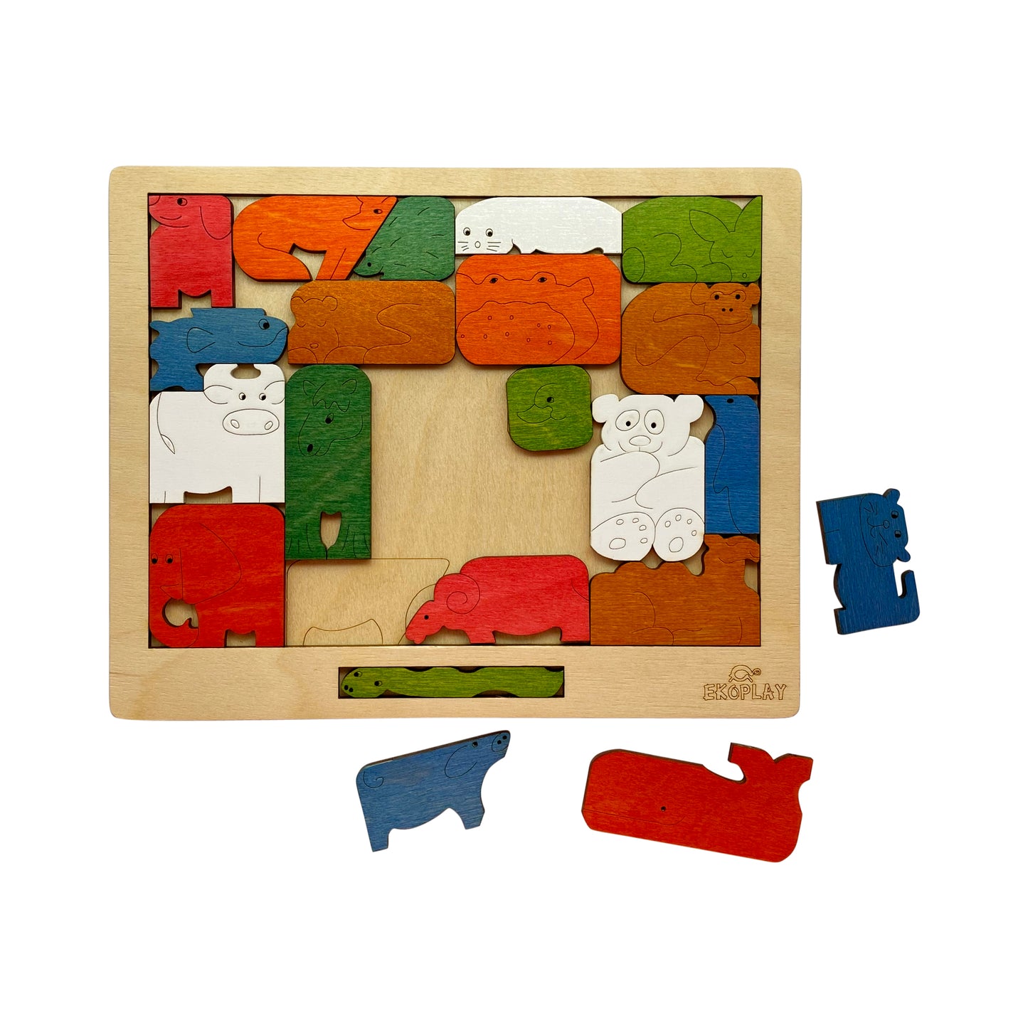 Wooden Brain Teaser Animal Fun Puzzle Board