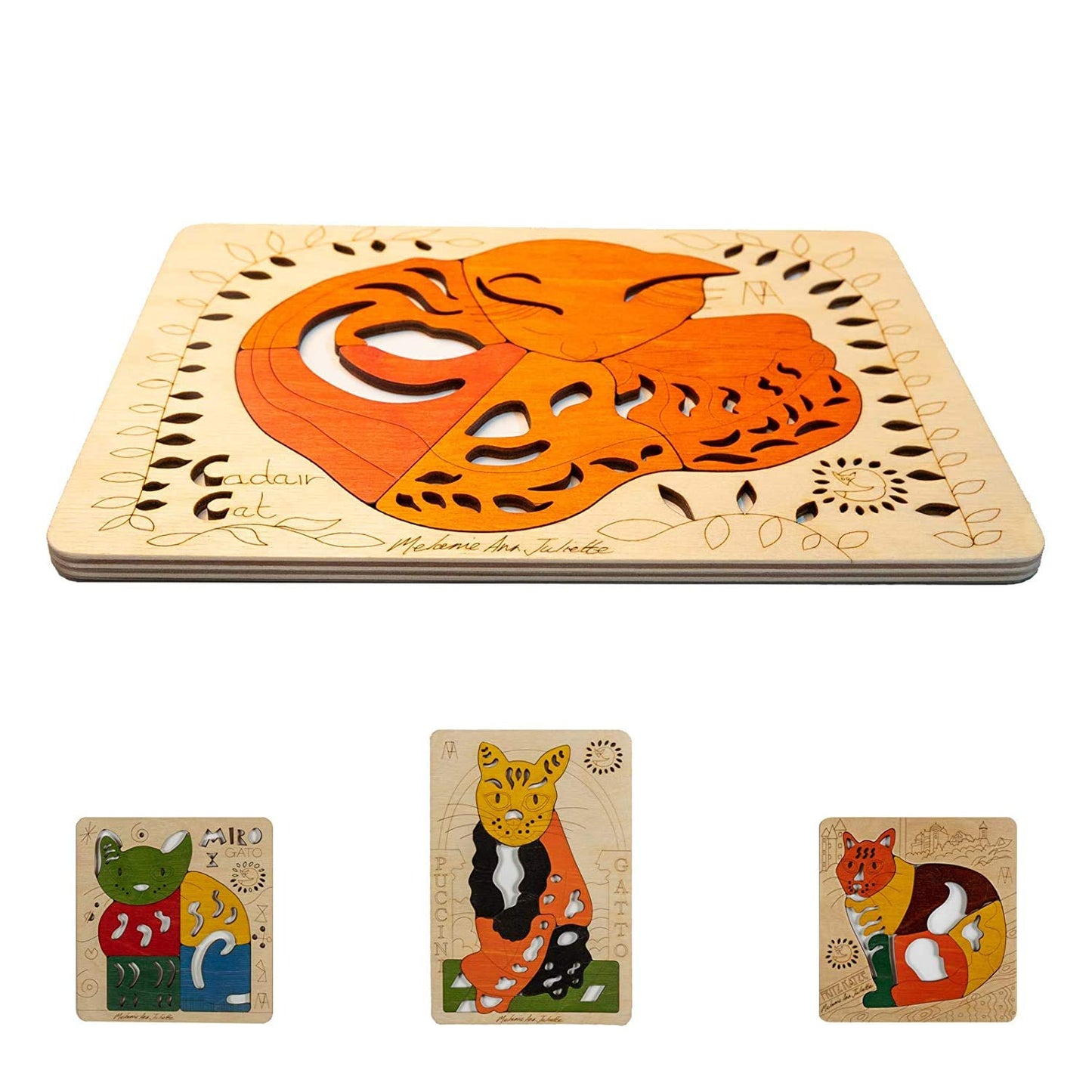 Wooden Cadair Cat Puzzle Board