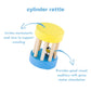 Wooden Cylinder Rattle for 0-1 Year Babies