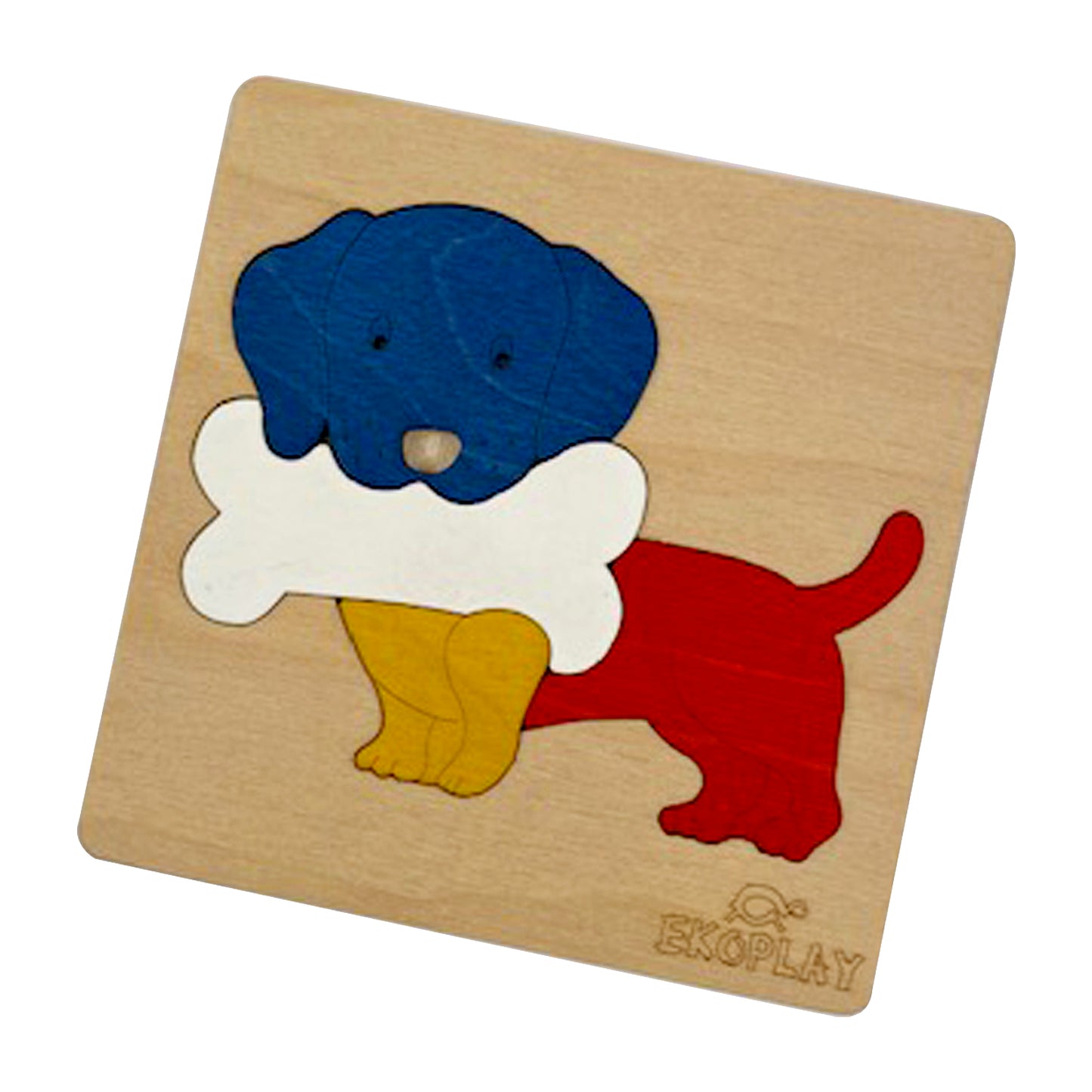 Wooden Dog With a Bone Puzzle Board