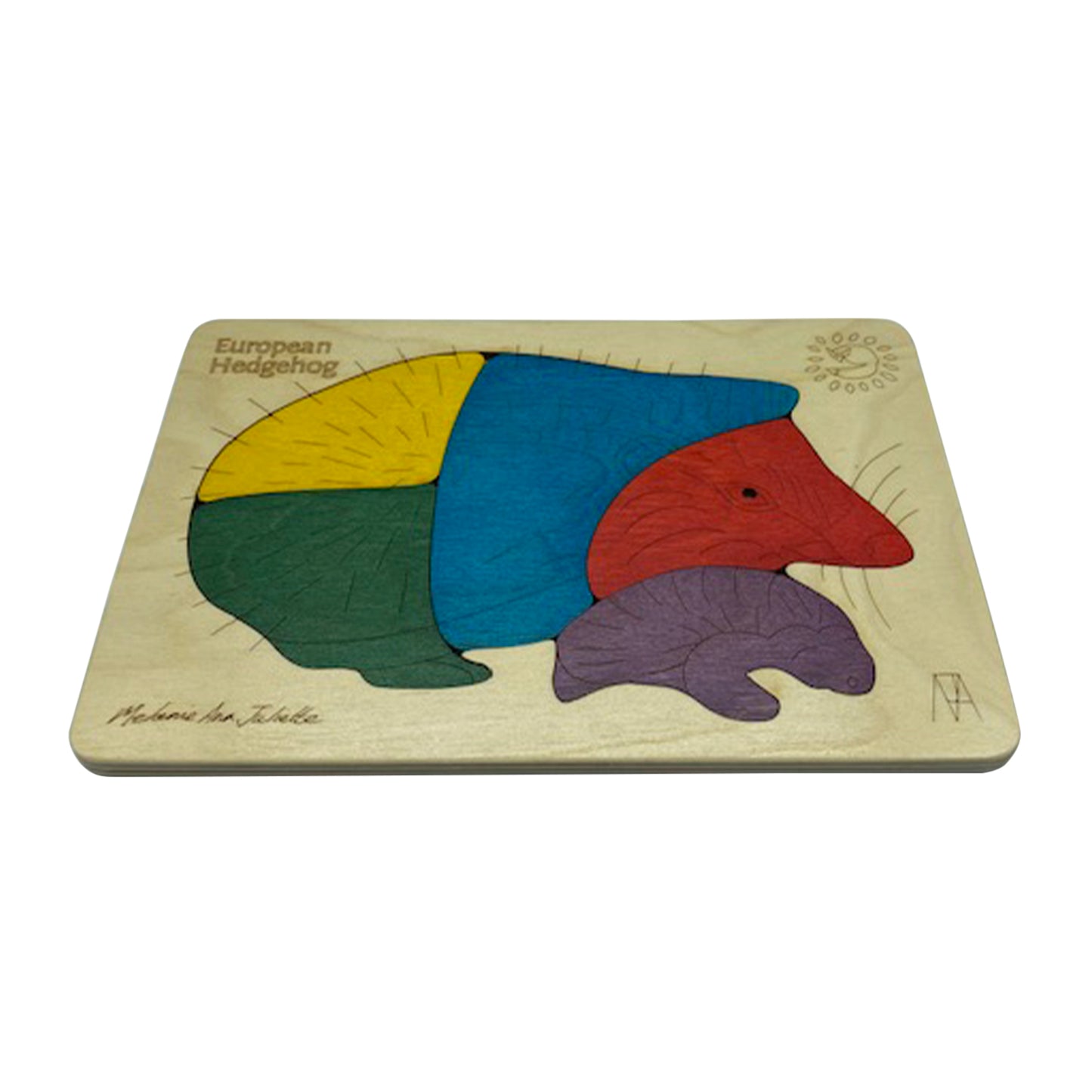 Wooden European Hedgehog Puzzle Board