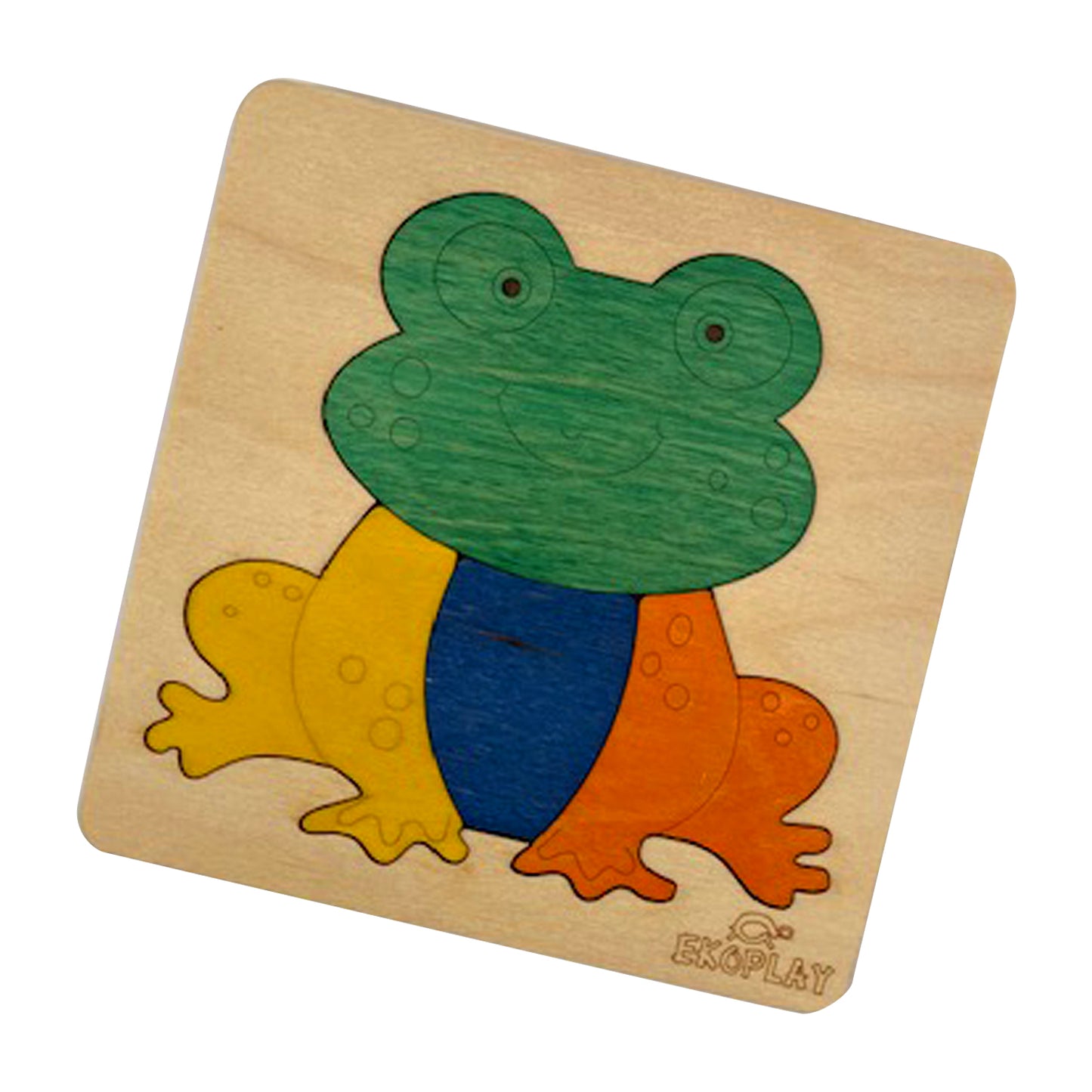 Wooden Happy Frog Puzzle Board