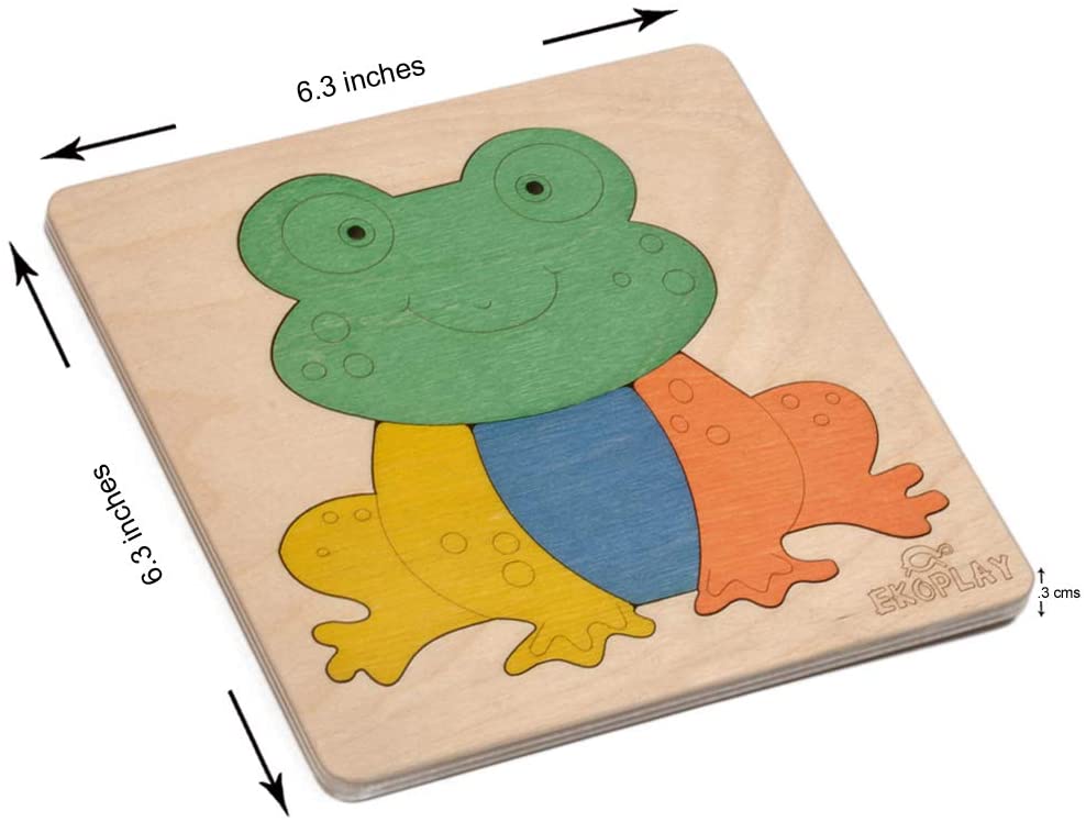 Wooden Happy Frog Puzzle Board