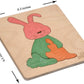 Wooden Happy Rabbit Puzzle Board